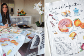 Mary Preserving family recipes with festive tea towels